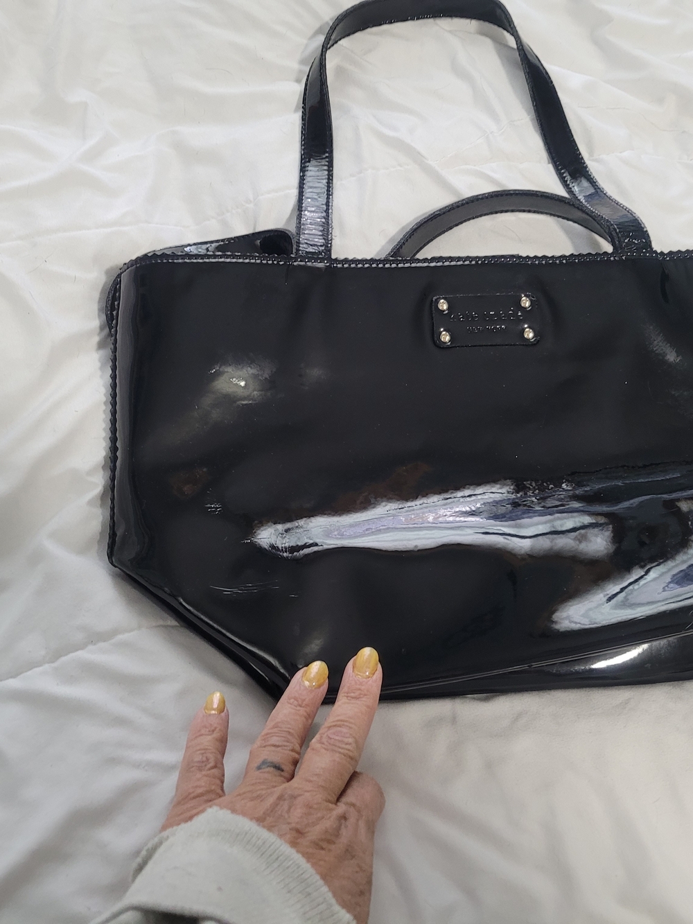 Kate Spade Patent Leather Black Tote Bag